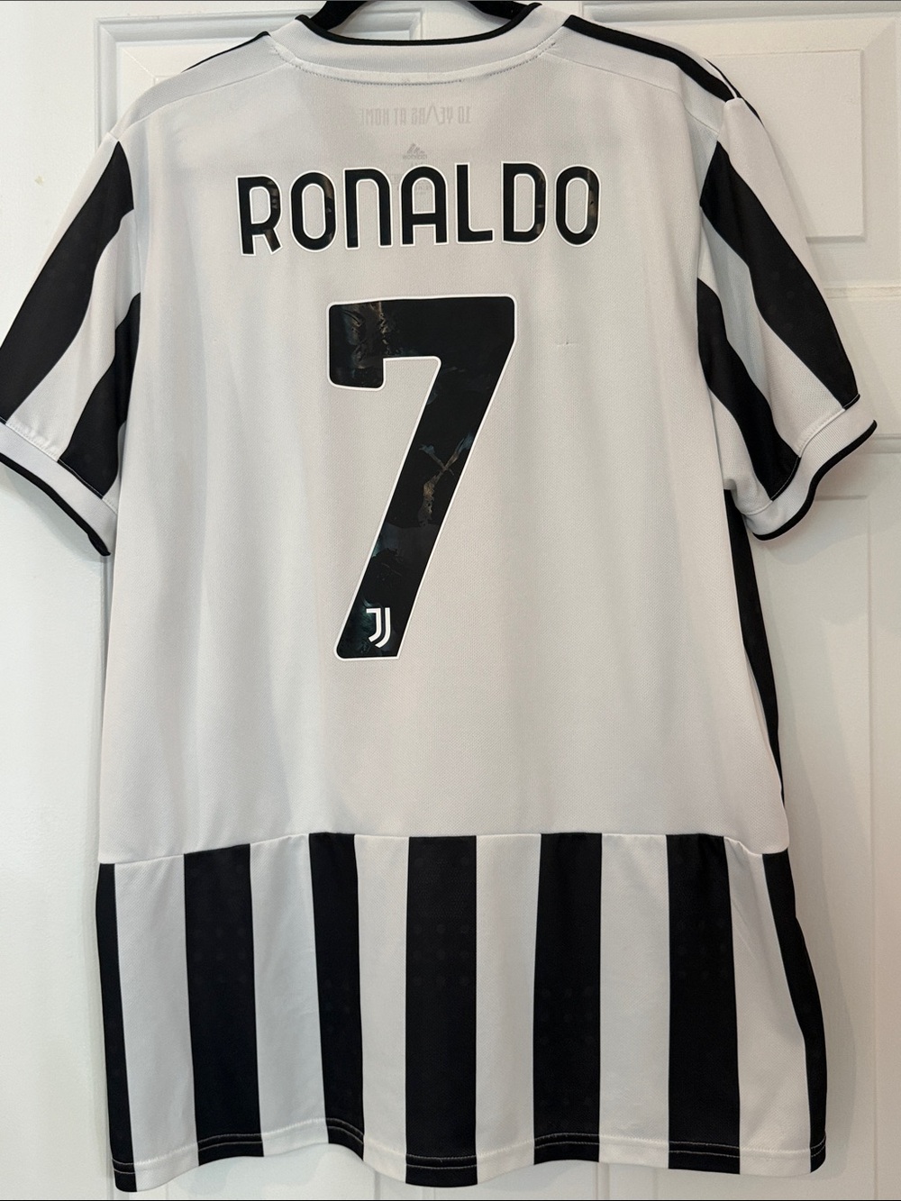 adidas Black and White Striped Soccer Jersey - Picture 3 of 4